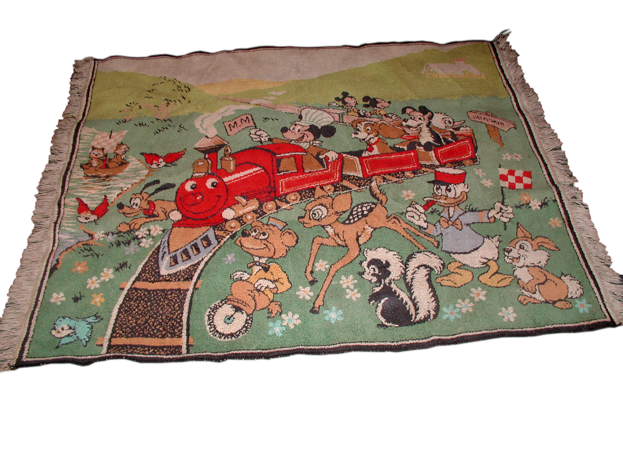 Vintage Walt Disney Mickey Mouse Wool Area Rug Modernism